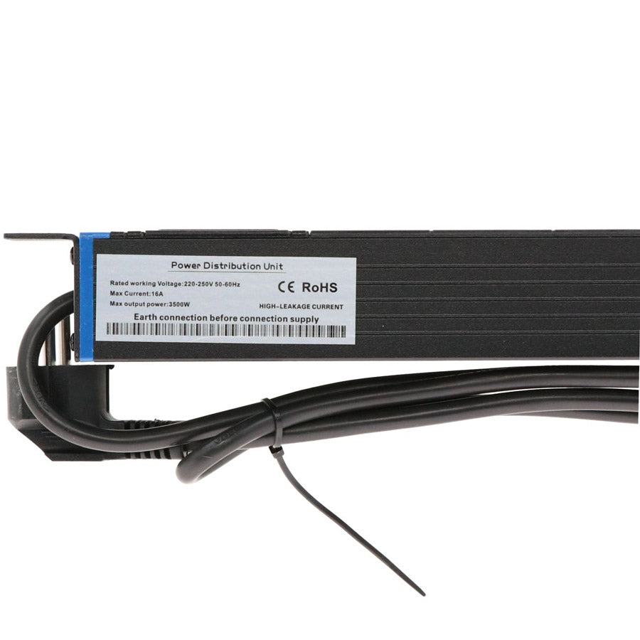 19 Zoll Steckdosenleiste mit Schalter, 8-fach